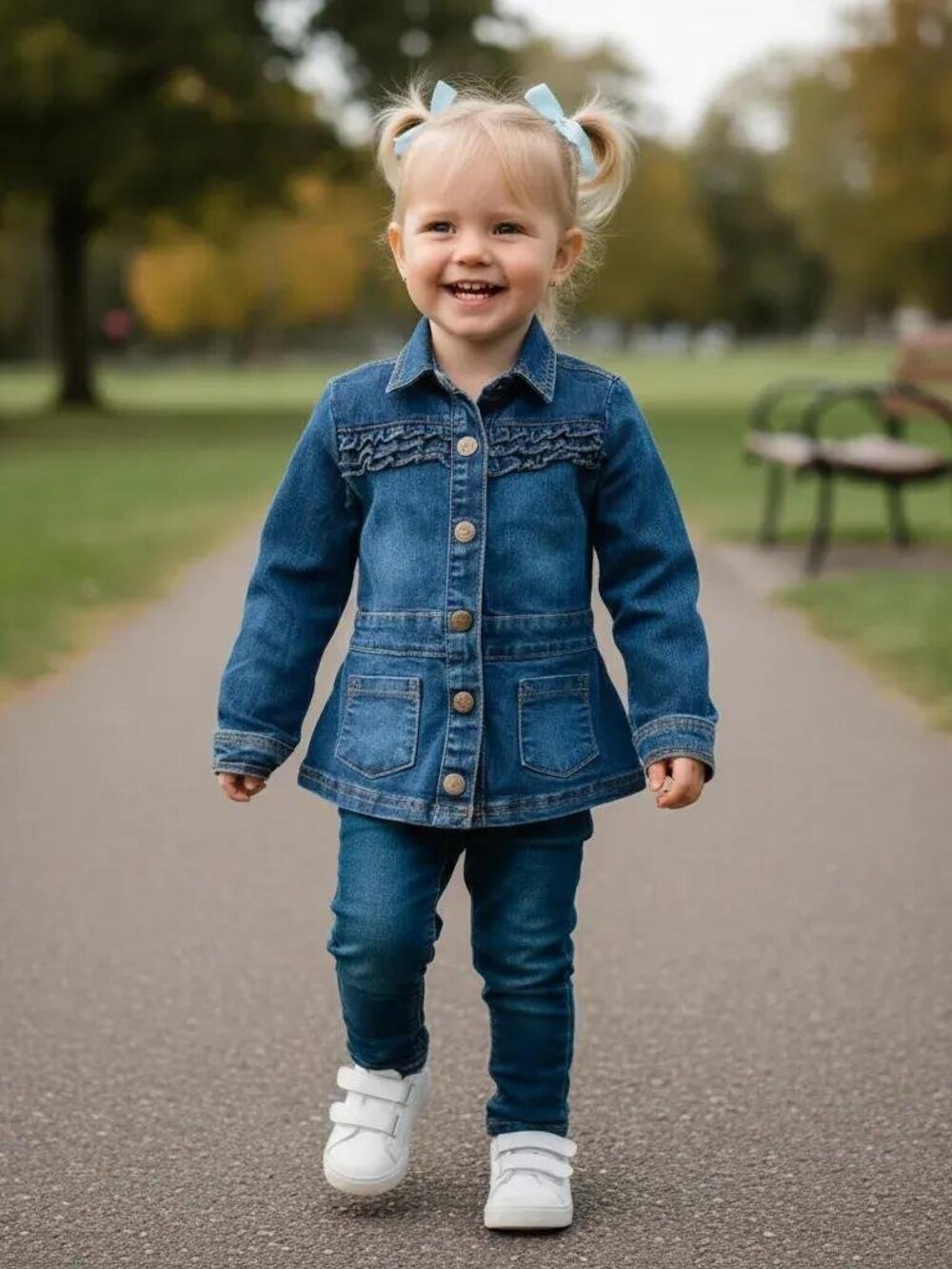 Ruffle-Front Denim Jacket size 4T